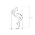 Silver stainless steel flamingo pendant with dimensions 14.6mm by 7mm for jewelry DIY - Flamingo Silhouette Style (T159)