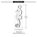 Silver stainless steel seahorse charm with dimensions 15mm by 4.7mm for jewelry making - Seahorse Shape Style (T160)