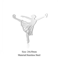 Ciondolo ballerina in acciaio inossidabile con due fori per creazione gioielli fai-da-te - Stile Ballerino di Danza Classica (JA134-1x5)