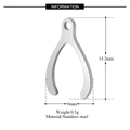 Polished stainless steel wishbone pendant accessory for jewelry making, 14.2x9mm silver charm - Wishbone Shape Style (T162)