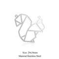Silver stainless steel squirrel pendant connector for DIY jewelry 29x34mm - Silver Squirrel Style (JA120-1x5)