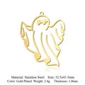 Gold plated stainless steel hollow ghost pendant charm for DIY jewelry making - Ghost With Sunglasses (Gold) (LA697-2)