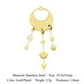 Gold plated stainless steel pendant with celestial moon, star, and sun charms 19.5x53mm - Celestial Moon Star Cloud Style (LA731-2) / Gold