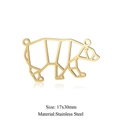 Golden geometric polar bear pendant in stainless steel for DIY jewelry 17x30mm - Gold Polar Bear Style (JA128-2x5)