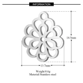 Petal hollow stainless steel charm pendant 14.5mm x 13.7mm silver jewelry component - Hollow Petal Style (T192)