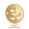 Goldener Edelstahl Om Symbol Anhänger für DIY Schmuckherstellung, 12mm runder Verbinder - Gold Rundes Om-Symbol