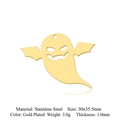 Ghost-shaped stainless steel pendant in gold finish for DIY jewelry making - Classic Ghost (Gold) (LA916-2)