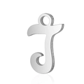 Pendentif lettre t minuscule en acier inoxydable poli avec finition argent miroir - Lettre J