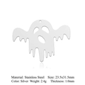 Silver melting ghost pendant in stainless steel for Halloween jewelry making - Dripping Ghost (Silver) (LA917-1)