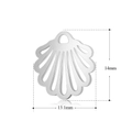 Silver scallop shell pendant in stainless steel with hollow design and size dimensions - Scallop Hollow Style (T202)