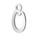 Pendentif chiffre 8 en acier inoxydable poli pour colliers ou bracelets personnalisés - Lettre O