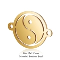 Colgante conector Yin Yang de acero inoxidable dorado para joyería DIY, tamaño 12x15,5 mm - Yin Yang Dorado