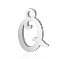 Pendentif lettre Q majuscule en acier inoxydable argenté pour la joaillerie - Lettre Q