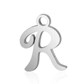Pendentif lettre R poli en acier inoxydable argenté pour la création de bijoux - Lettre R