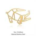 Golden crocodile shaped stainless steel pendant with geometric hollow design 25x40mm - Gold Crocodile Style (JA138-2x5)