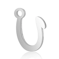 Pendentif lettre U en acier inoxydable poli pour bijoux sur fond blanc brillant - Lettre U
