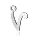 Pendentif lettre V en acier inoxydable argenté poli pour la création de bijoux - Lettre V