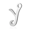 Pendentif alphabet y en acier inoxydable argenté poli avec écriture cursive - Lettre Y