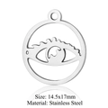 Ciondolo occhio in acciaio inossidabile argento per gioielli DIY, 14,5x17mm - Stile Malocchio Argento (T917-1)