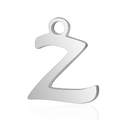 Pendentif alphabet Z minimaliste en acier inoxydable argenté pour colliers et bijoux - Lettre Z