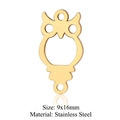 Pendentif hibou doré en acier inoxydable pour création de bijoux DIY, taille 9x16mm - Petit Hibou Doré (JN339-2x5)