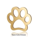 Colgante de huella dorada en acero inoxidable para joyería DIY, pulido espejo, 12x11 mm - Dorado Garra de Gato