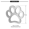 Colgante de huella de perro en acero inoxidable 11x12mm para bisutería DIY - Garra de gato plateada