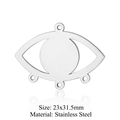 Ciondolo a forma di occhio in acciaio inossidabile lucido con quattro anelli per DIY - Connettore Occhio Argento (T921-1)