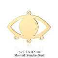 Ciondolo connettore a forma di occhio in acciaio inox dorato per gioielli DIY 23x31.5mm - Connettore Occhio Oro (T921-2)