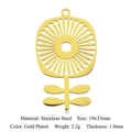 Stylized hollow flower pendant in gold-plated stainless steel with sunburst petals - Sunflower Style / Gold