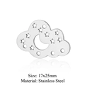 Colgante de nube luna estrella de acero inoxidable para joyería DIY 17x25mm plata - Estilo Nube Luna Estrella Plata (LA340-1x5)