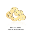 Colgante nube de acero inoxidable dorado con luna y estrellas para joyería DIY, 17x25mm - Estilo Nube Luna Estrella Dorado (LA340-2x5)