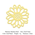 Gold plated hollow sunflower pendant in stainless steel for DIY jewelry making - Sunflower Round Style / Gold