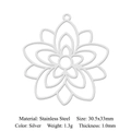 Hollow flower petal stainless steel pendant charm in silver finish for DIY jewelry - Layered Hollow Petal Style / Silver