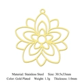 Lotus flower cutout pendant in gold-plated stainless steel with detailed petal design - Layered Hollow Petal Style / Gold