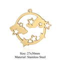 Colgante de acero inoxidable dorado con motivos de nubes y estrellas, mide 27x30mm - Estilo Redondo Estrella Luna Nube Dorado (LA342-2x5)