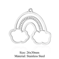 Colgante de nube arcoíris en acero inoxidable plateado de 26x30mm accesorio para joyas - Estilo Nube Arcoíris Hueco Plata (LA343-1x5)