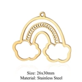 Colgante de arcoíris y nubes en acero inoxidable dorado, accesorio de 26x30mm - Estilo Nube Arcoíris Hueco Dorado (LA343-2x5)