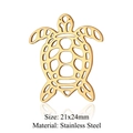 Pendentif tortue de mer dorée en acier inoxydable 21x24mm pour bijoux DIY créatifs - Tortue en Or (JN869-2)