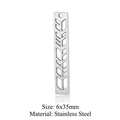 Vertikaler rechteckiger Edelstahl-Anhänger in Silber mit geometrischer Form und 6x35mm - Silberner Hohlstab (LA394-1)