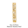 Goldener geometrischer Hohlstab-Anhänger aus Edelstahl mit Blattmuster, Größe 6x35mm - Goldener Hohlstab (LA394-2)