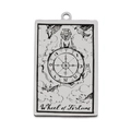 Glückskarten-Tarot-Anhänger aus Edelstahl in Silber für die Halskettenherstellung - Stil Das Schicksalsrad (LA211-13)