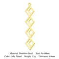 Geometric gold plated stainless steel hollow diamond pendant charm for DIY jewelry making - Gold Rhombus Geometric Style (LA775-2)