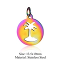 Rainbow stainless steel hollow coconut tree pendant charm for jewelry making 13.5x19mm - Coconut Tree Shape (JN157)