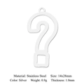 Silver question mark shaped stainless steel pendant charm for DIY jewelry 14x28mm - Silver Question Mark Hollow Style (LA776-1)