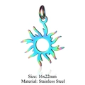 Rainbow sun-shaped hollow pendant in stainless steel for DIY jewelry making 16x22mm - Sun Shape (JN158)