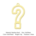 Gold plated stainless steel question mark pendant charm for DIY jewelry making - Gold Question Mark Hollow Style (LA776-2)