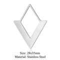 Polierter silberner Edelstahl-Rhombus-Anhänger für DIY-Schmuckherstellung, 28x35mm - Silberner Rautenstil (LA397-1)