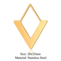 Poliertes goldenes Rauten-Edelstahl-Geometrie-Anhänger 28x35mm für DIY-Schmuck - Goldener Rautenstil (LA397-2)
