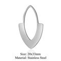 Silberner geometrischer Tropfenanhänger aus Edelstahl 20x33mm für DIY-Schmuck - Silberner Schildstil (LA398-1)